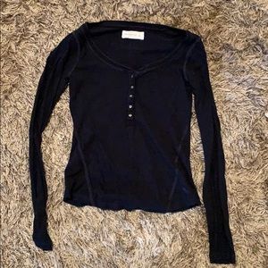 Dark Navy Blue Long-sleeve Shirt